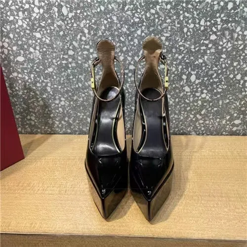 Ladies Shiny Stiletto Raised Sole Evening Shoes