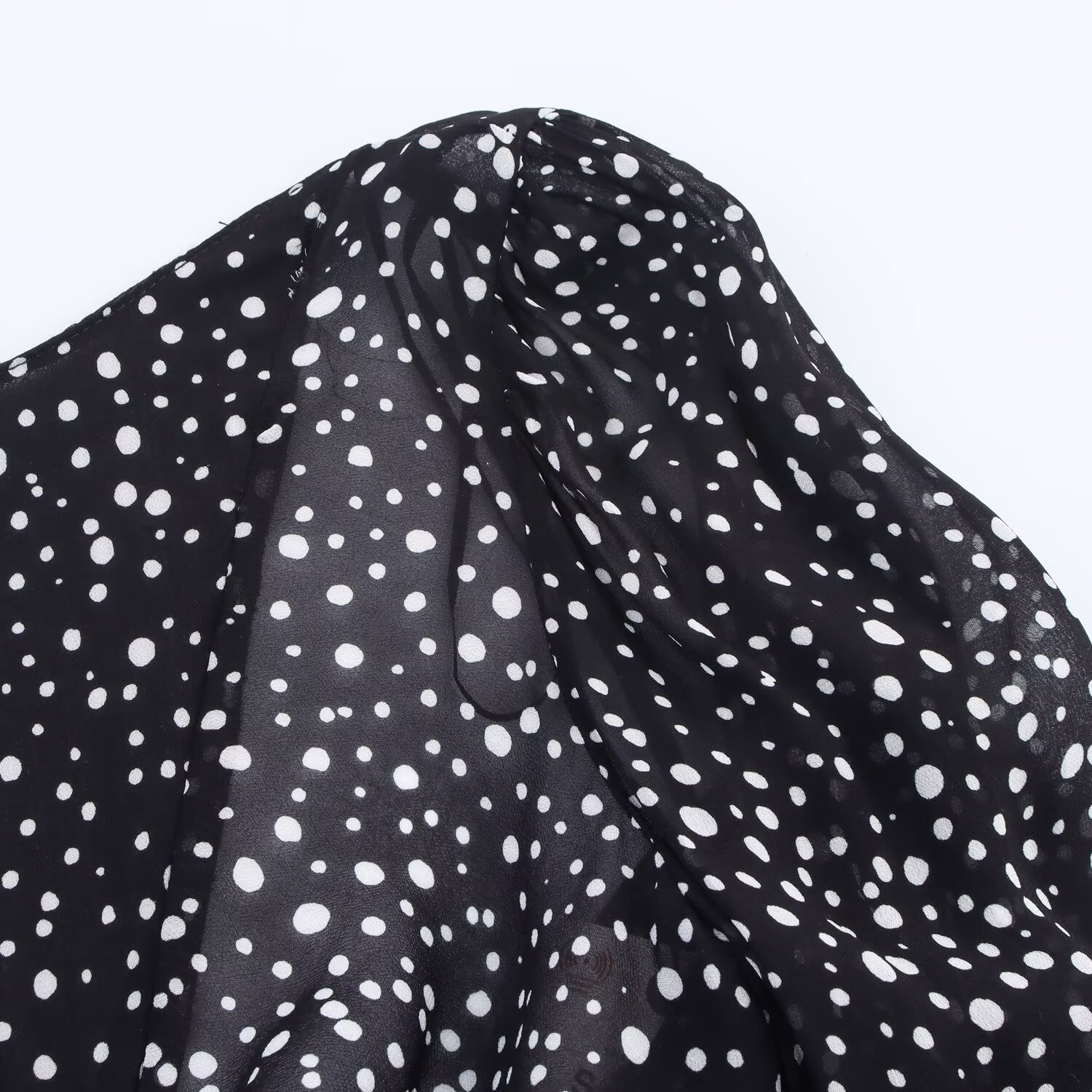 Women's Clothing Trumpet Sleeve Ruffle Polka Dot Short Skirt