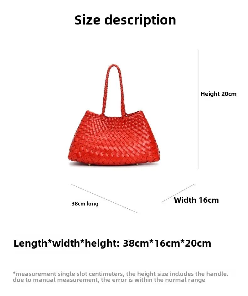 Trendy Retro Large Capacity Handbag Pure Handmade Woven Maternity Bag Commuter Shoulder Tote Bag