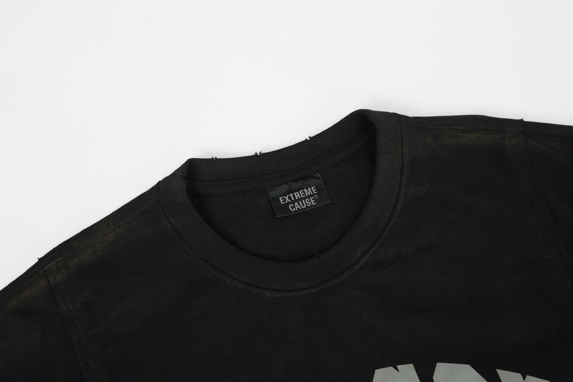 Cotton Vintage Letter Print Contrast Mock Layered Hoodie