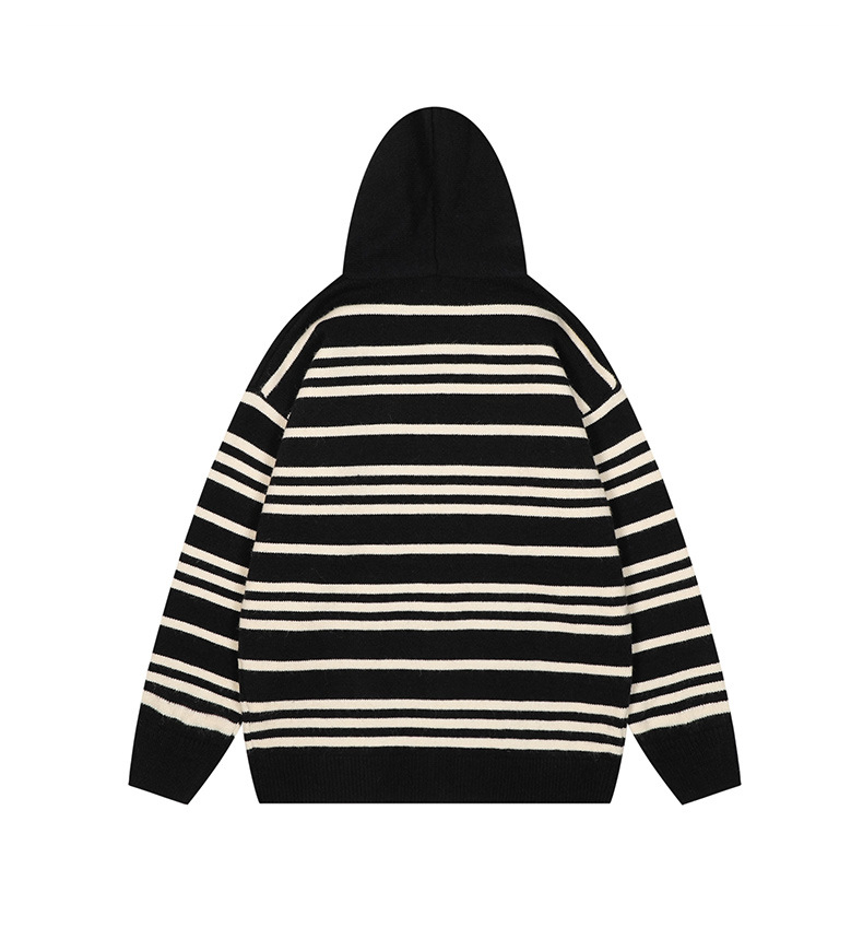 Japanese Workwear Oversized Embellished Hood Cardigan