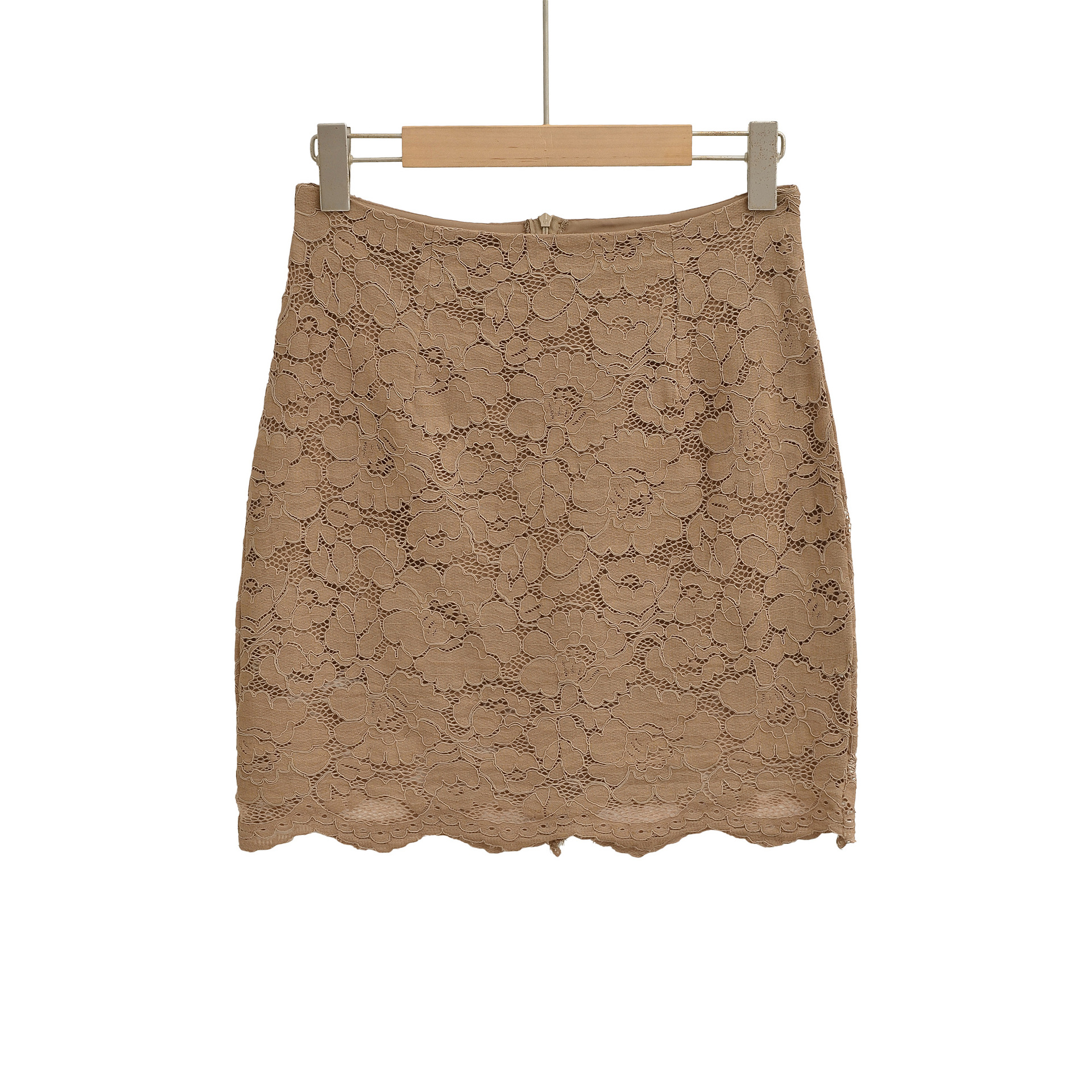 Short Fitted Cutout Back Zip Skirt