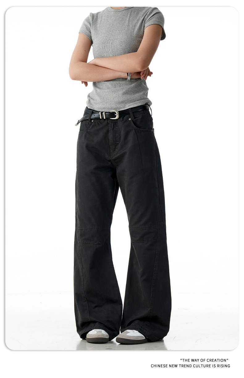 Carbon Grey Flared Denim Pants for Men and Women