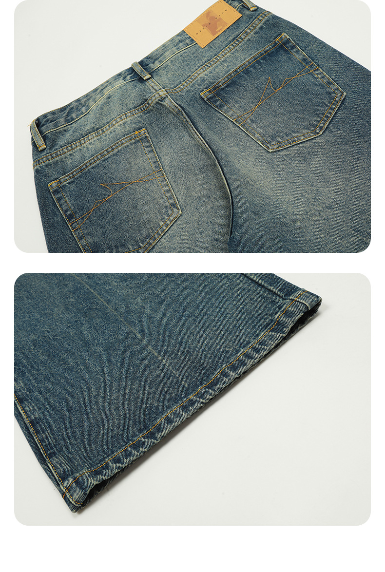 Flared Denim Pants Cleanfit Simple Loose Slim Fit Casual Long Trousers for Men and Women