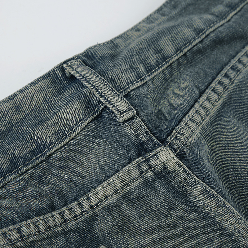 Low waist irregular split line pocket jeans