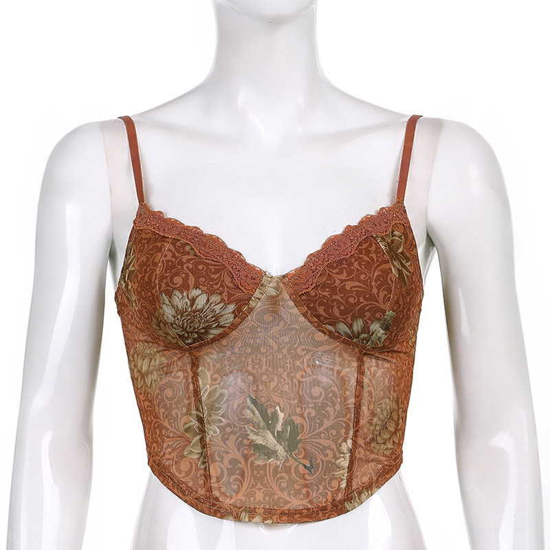 Ladies Sheer Plunge Shaping Vest