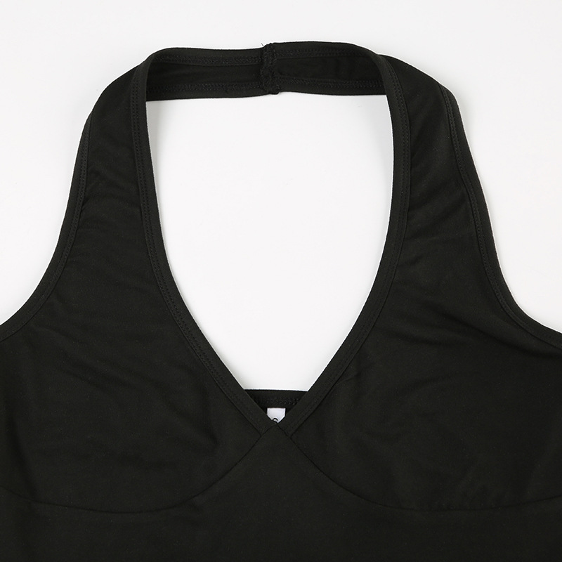 Halter Draped Body-Hugging Milk Silk Vest