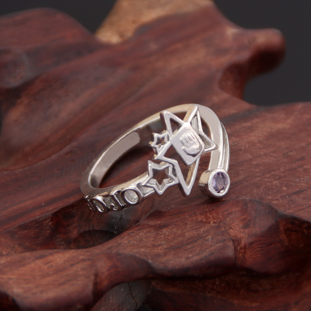 Anime JoJo's Bizarre Adventure Anime JoJo's Bizarre Adventure Josuke Higashikata Star Ring Stand Platinum Heart COS Ring