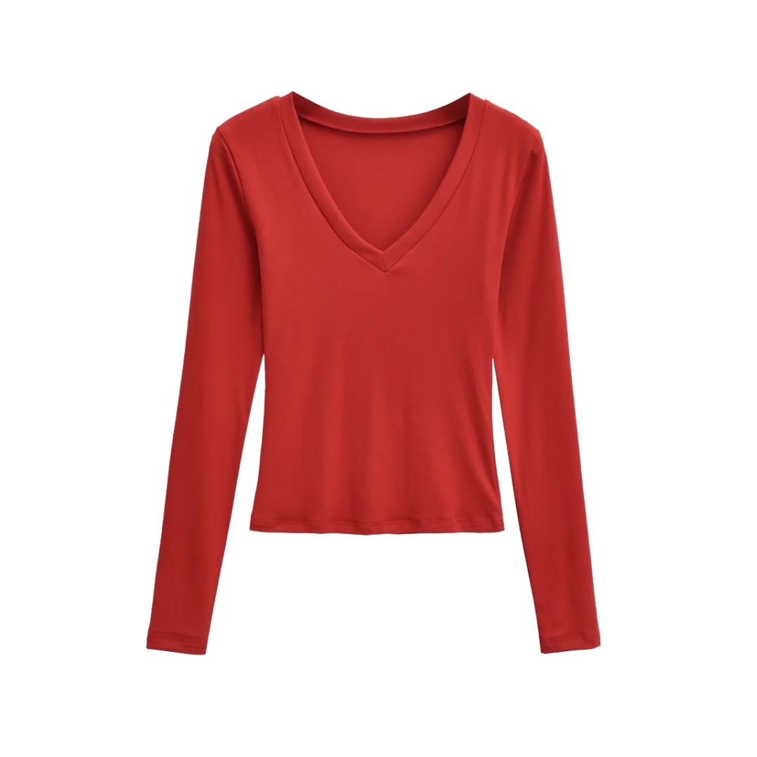 Plain Slim Fit Low Cut Wrist-Length Body Suit