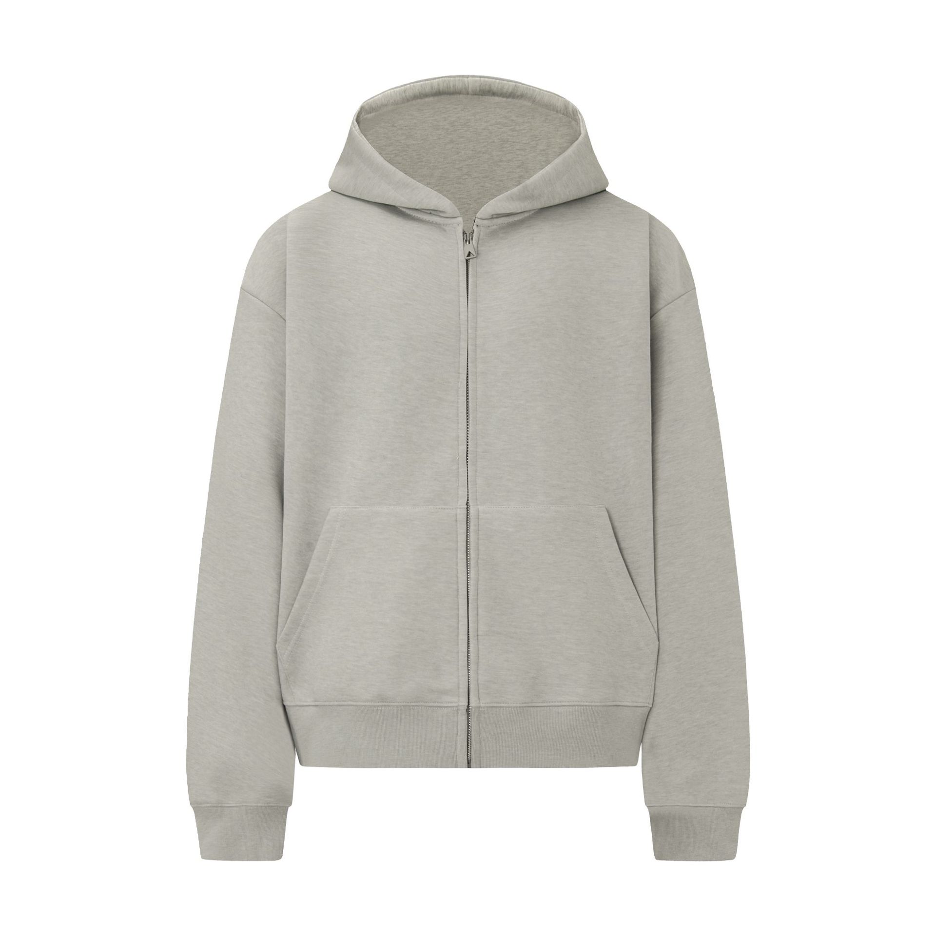 Cotton Solid Long Sleeve Hood Zip Street Sweatshirt