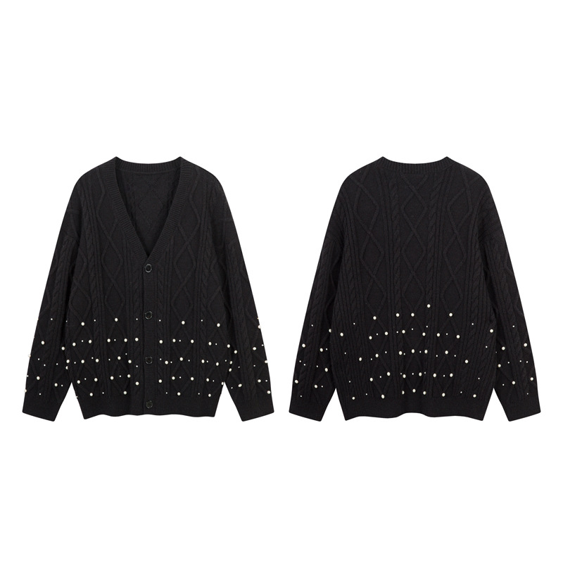 Urban Relaxed Fit Long Sleeve Plunge Neck Cardigan