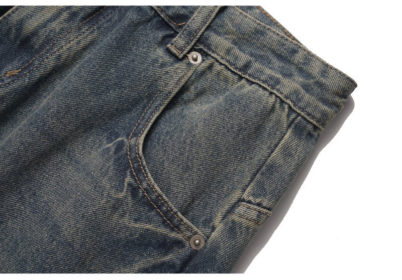 Loose Fit Wide Leg Knife-Edge Denim Pants