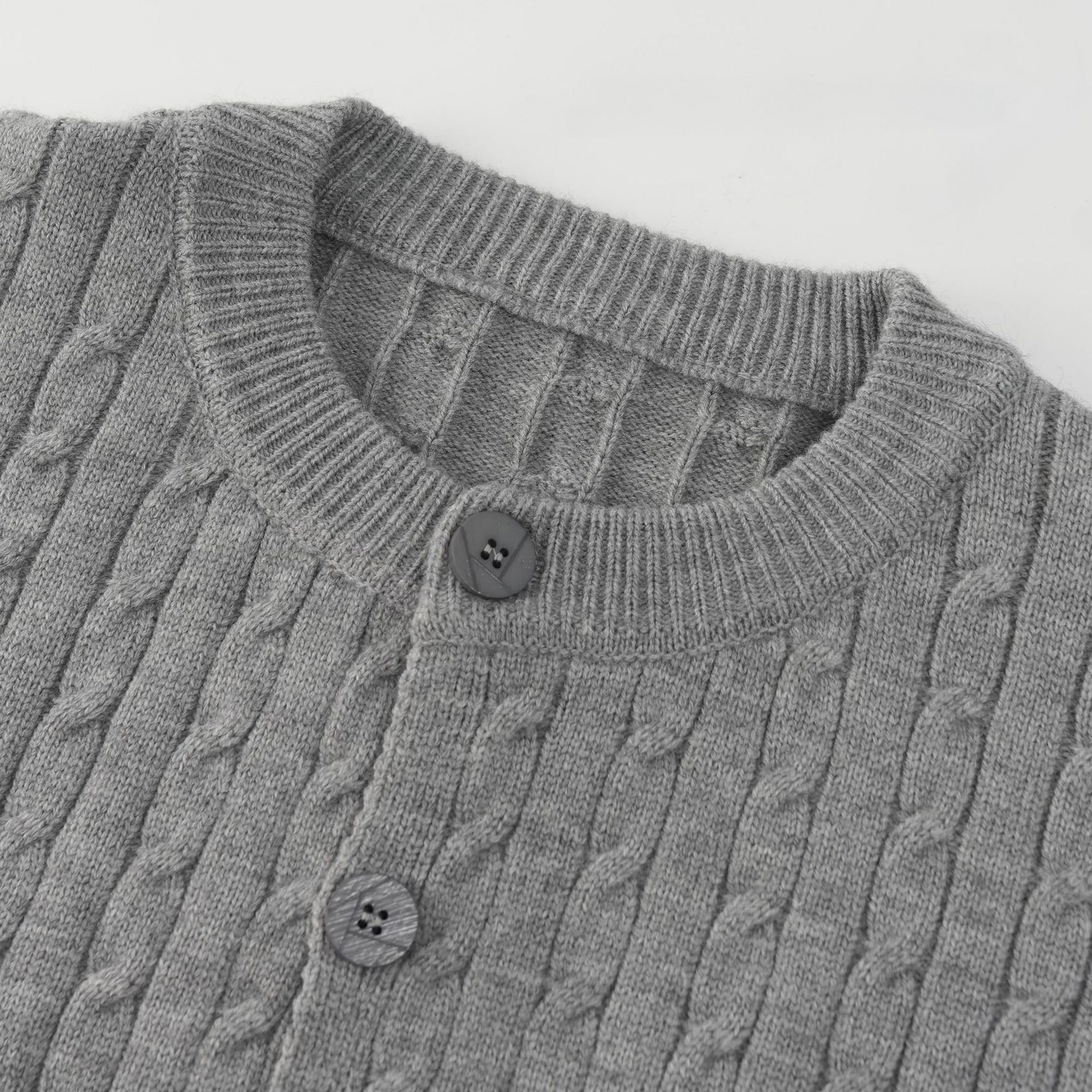 Relaxed Two-Tone Polyester Cardigan