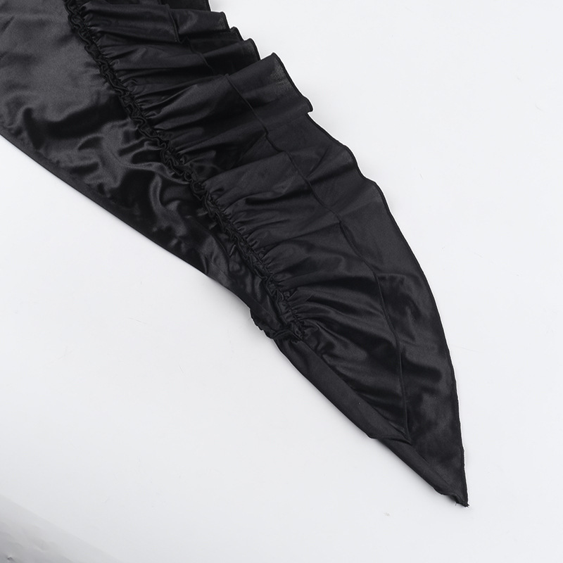 Structured Asymmetric Frilled High Waist Skirt