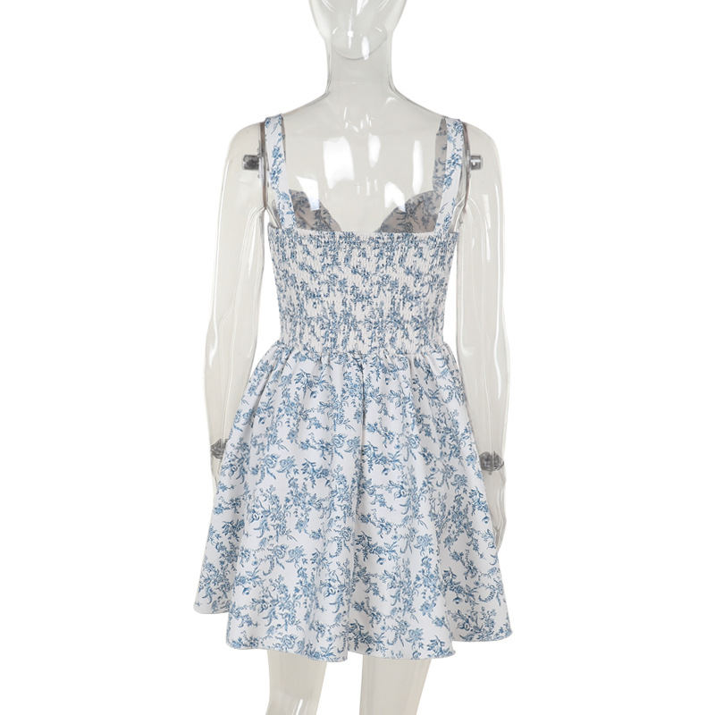 A-Line V-Neck Sleeveless High Waist Dress