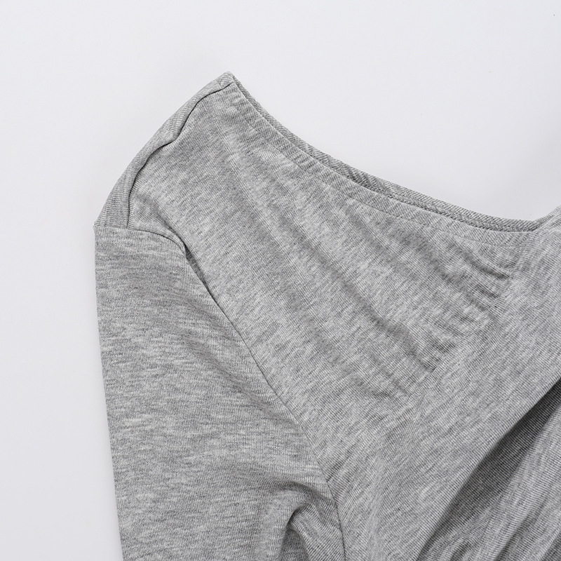 Ladies Plain Bardot Neckband Maxi Arm Tee