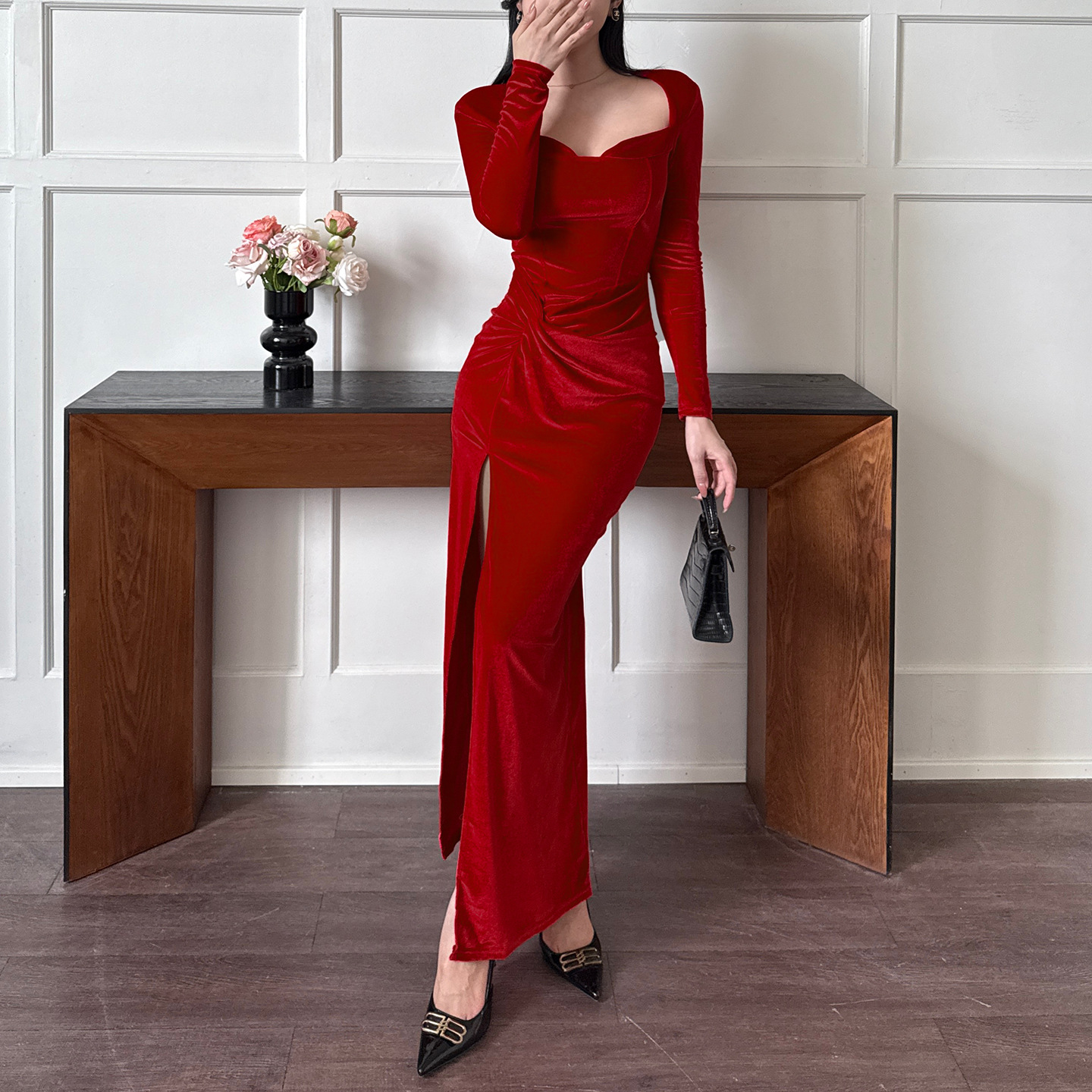 Bodycon Maxi Dress with Side Split