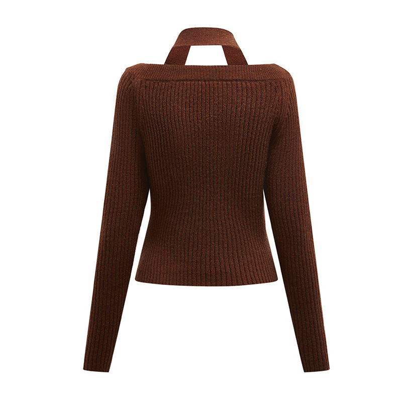 Ladies Acrylic Plain Plunge Sweater