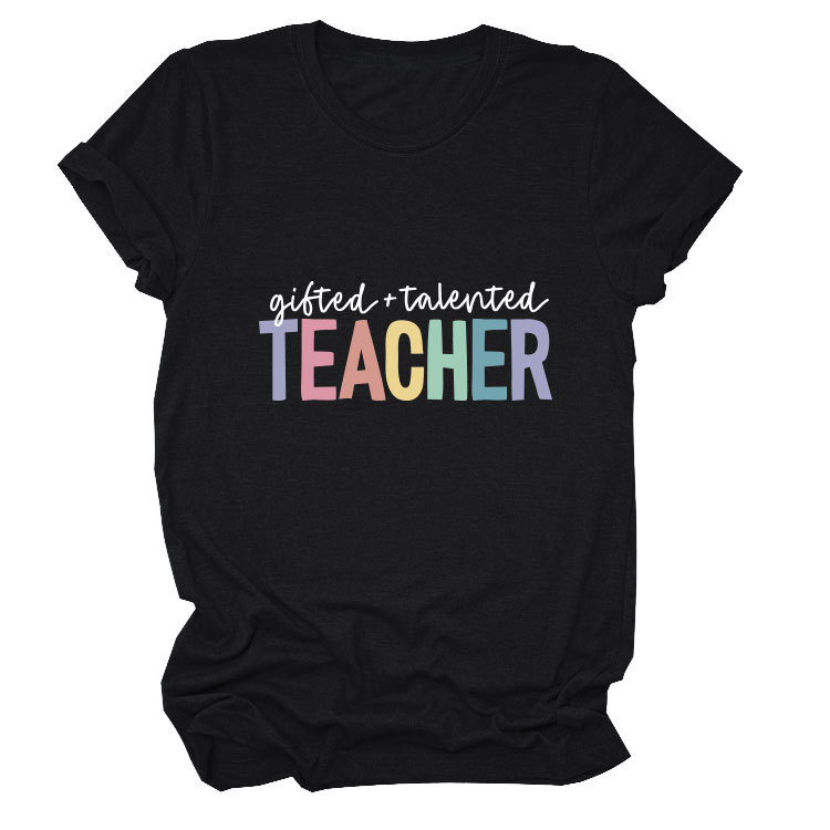 Ladies Geometric Print Crew Neck T-shirt