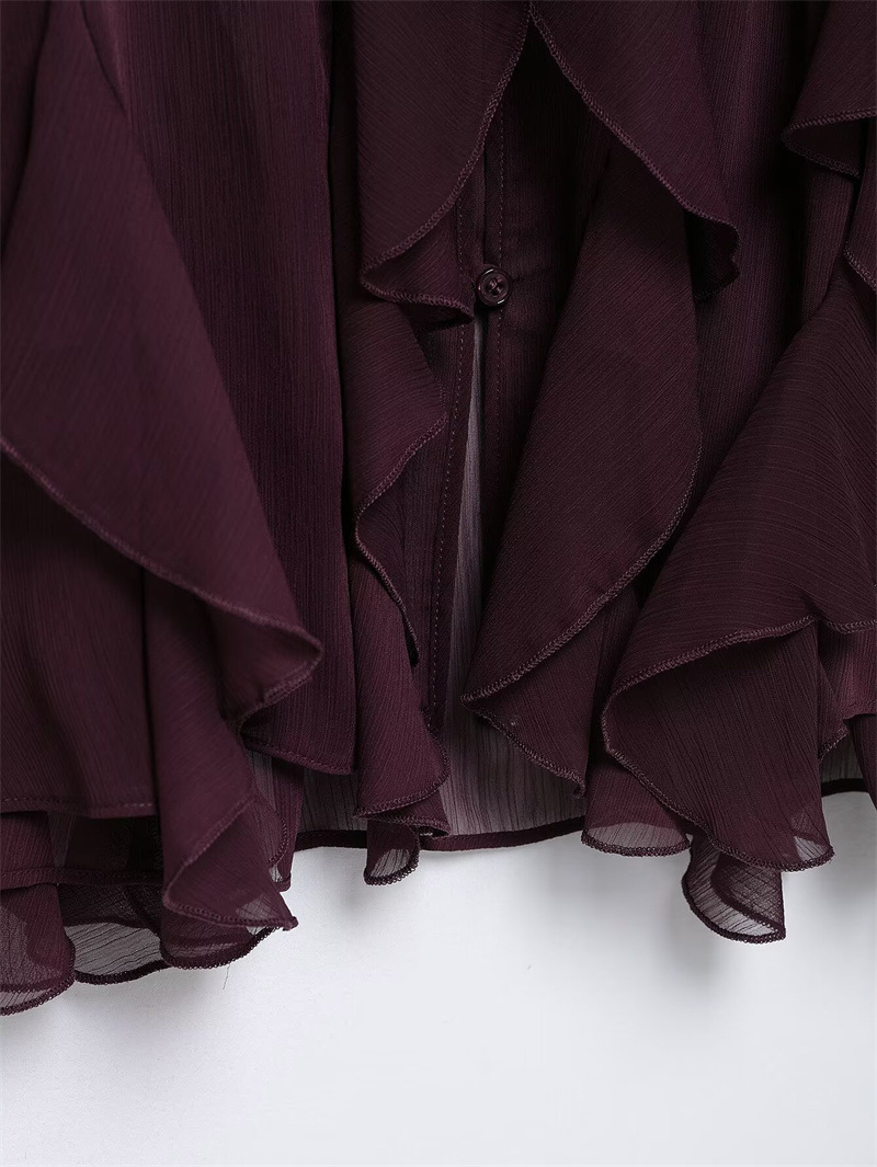Oversized Solid Ruffled Full Sleeve Shirt