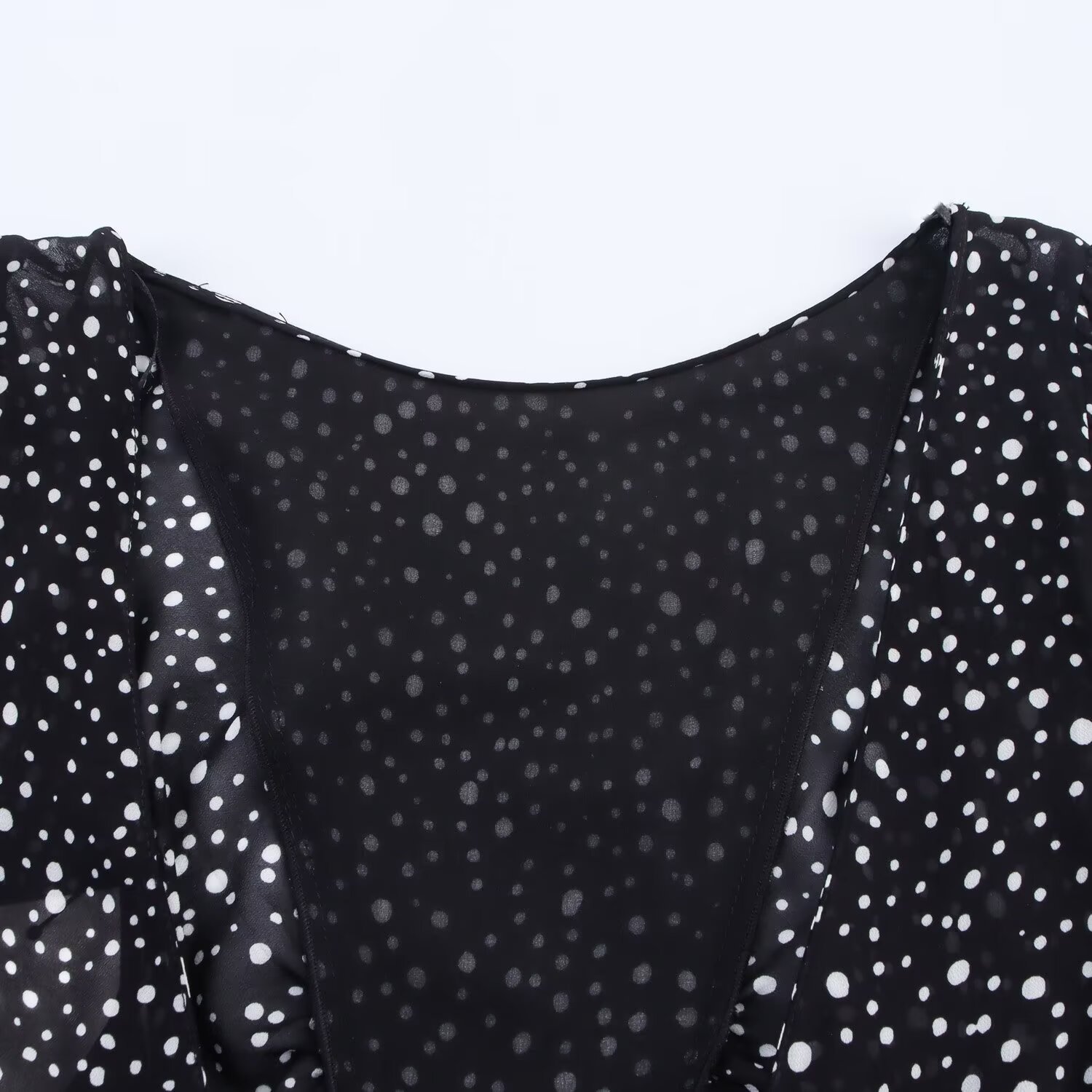 Women's Clothing Trumpet Sleeve Ruffle Polka Dot Short Skirt