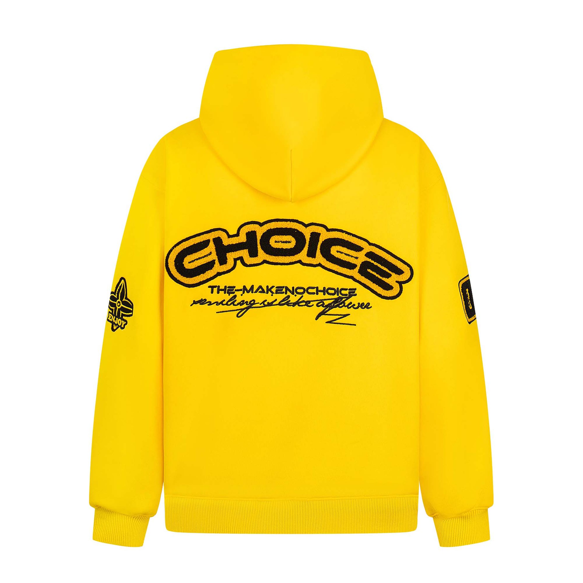 Text Embroidered Long Sleeve Oversized Cotton Hoody