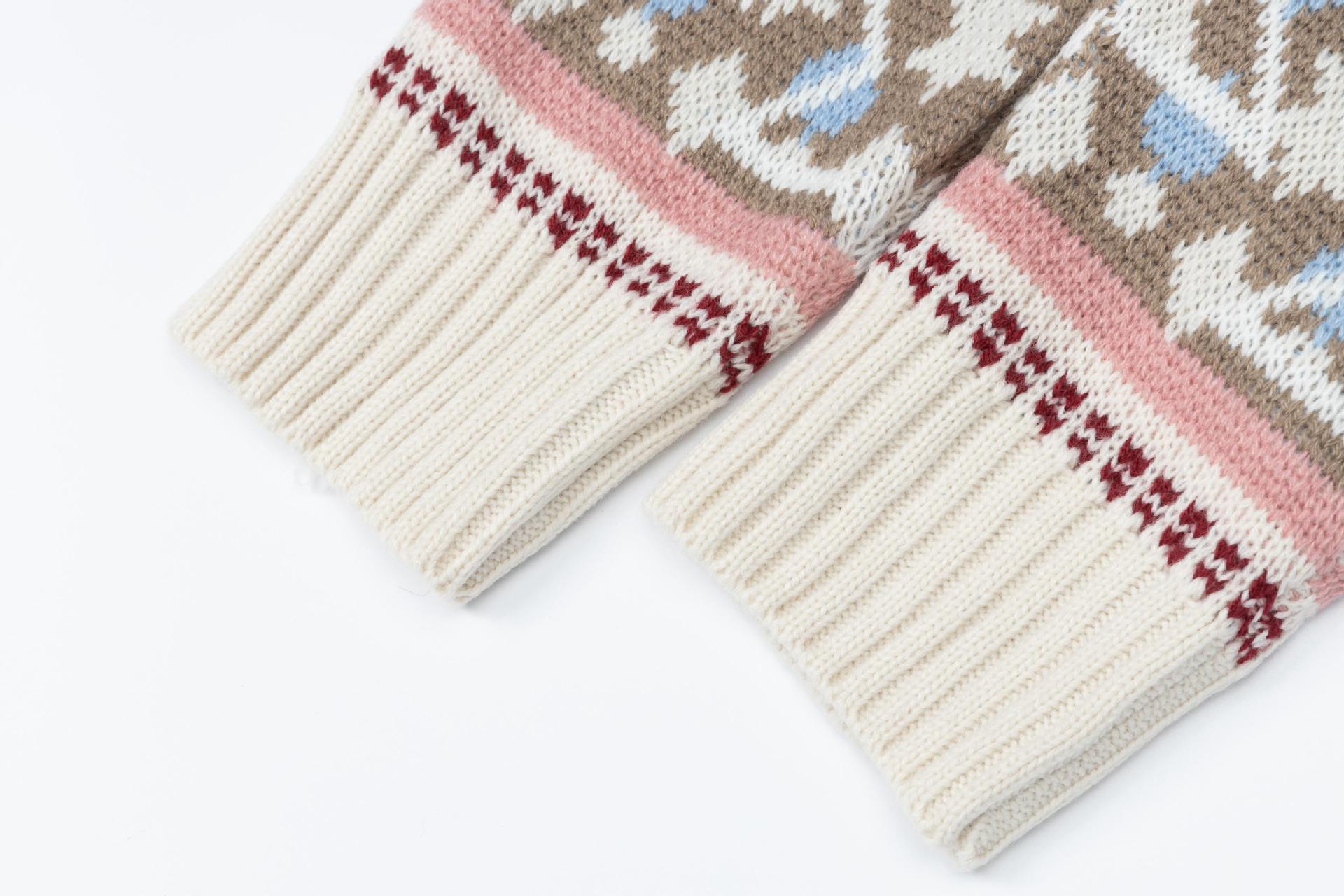 Retro Starry Knit Oversized Long Sleeve Sweater