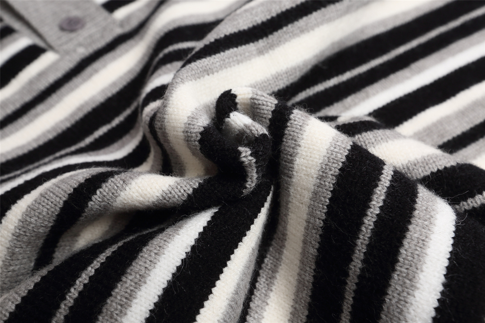 Unisex Oversized Stripe Henley Sweater
