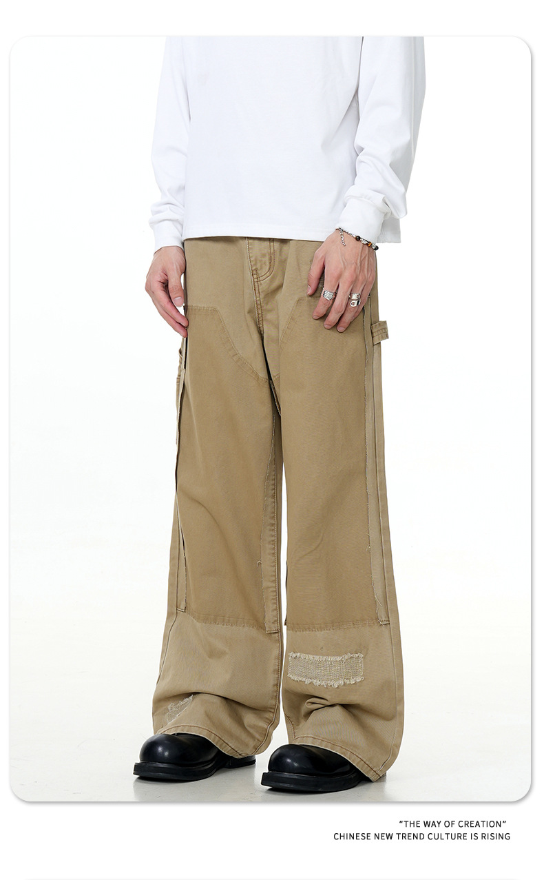Unisex Cotton Relaxed Bell-Bottom Utility Pants