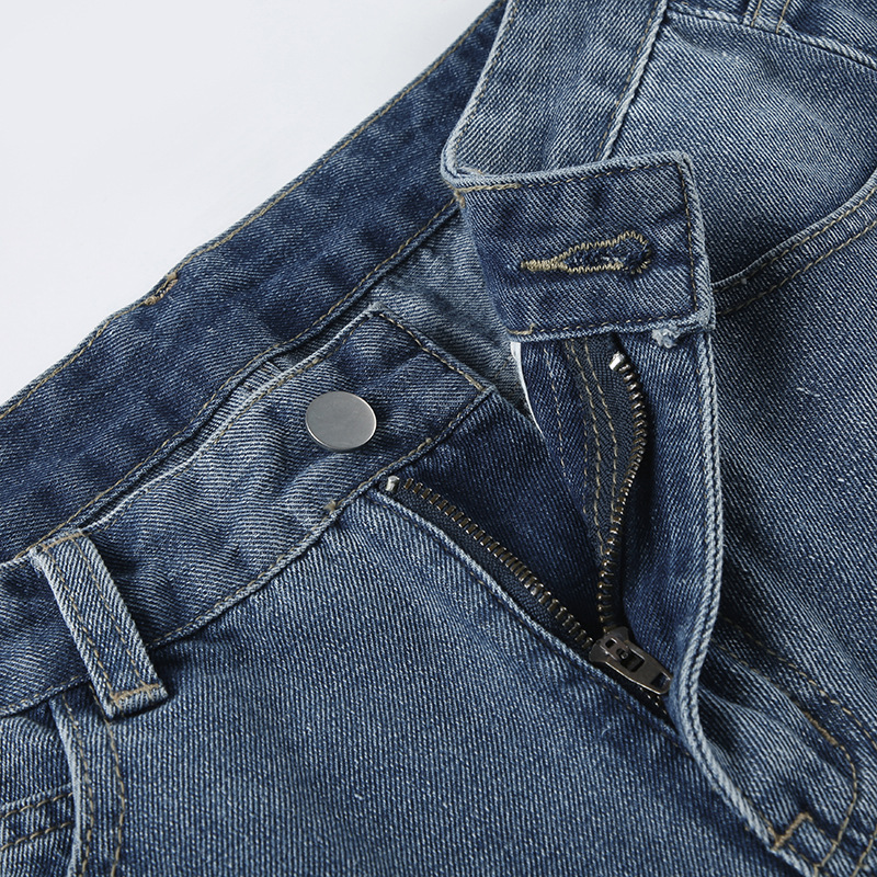 Vintage washed high waisted loose denim shorts