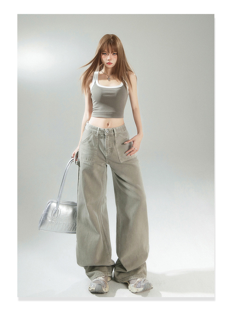 Loose Wide-Leg Pants, Boho Chic, Versatile Slimming Women's Denim Pants
