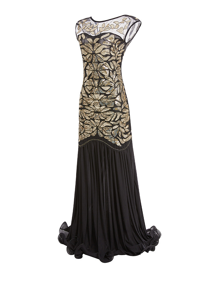 Twenties Beaded Strap Frill Dress