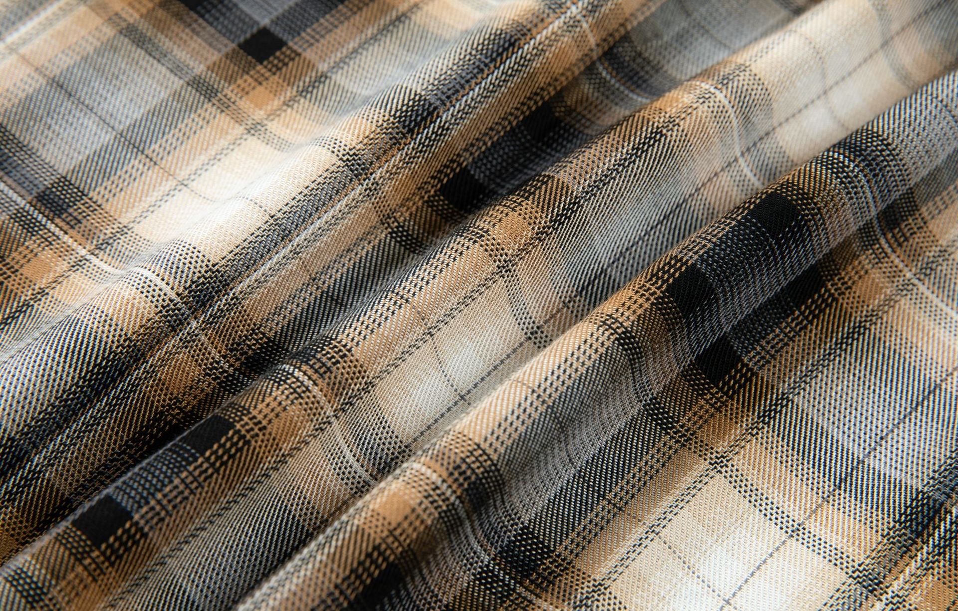 Relaxed Paneled Tartan Cargo Emblem Shirt