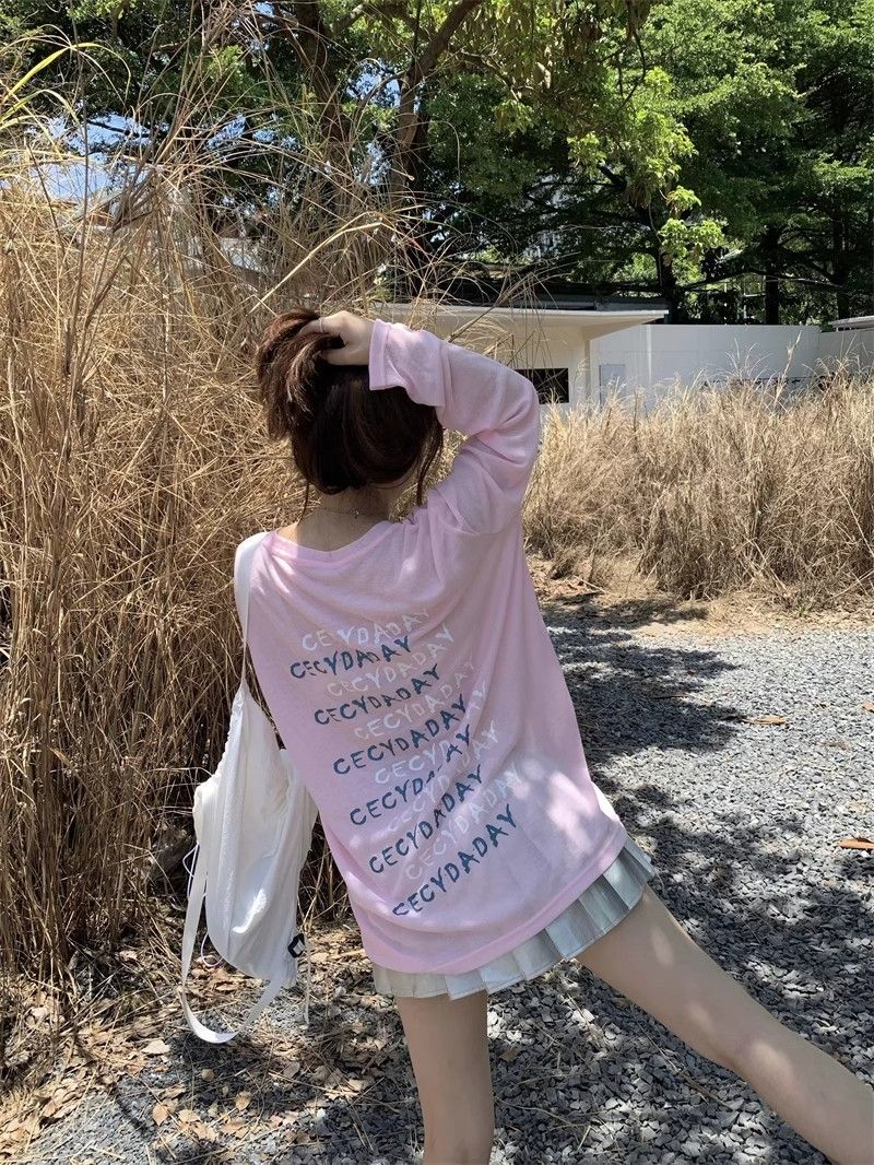 Ladies Relaxed Long Sleeve UV Graphic Hood Shirt
