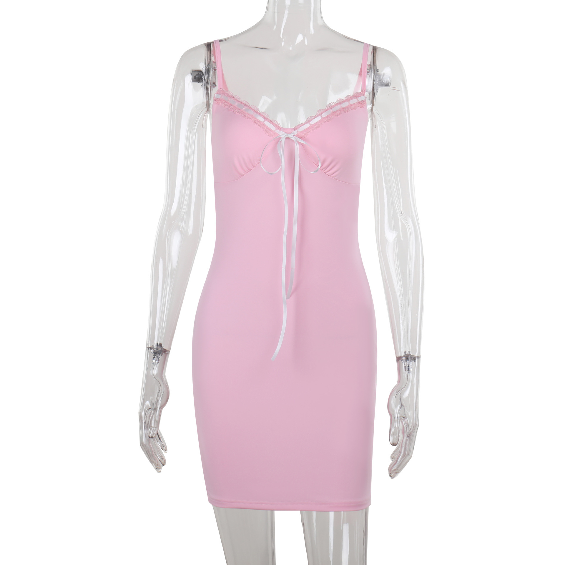 V-Neck Bodycon Polyester Spandex Skirt