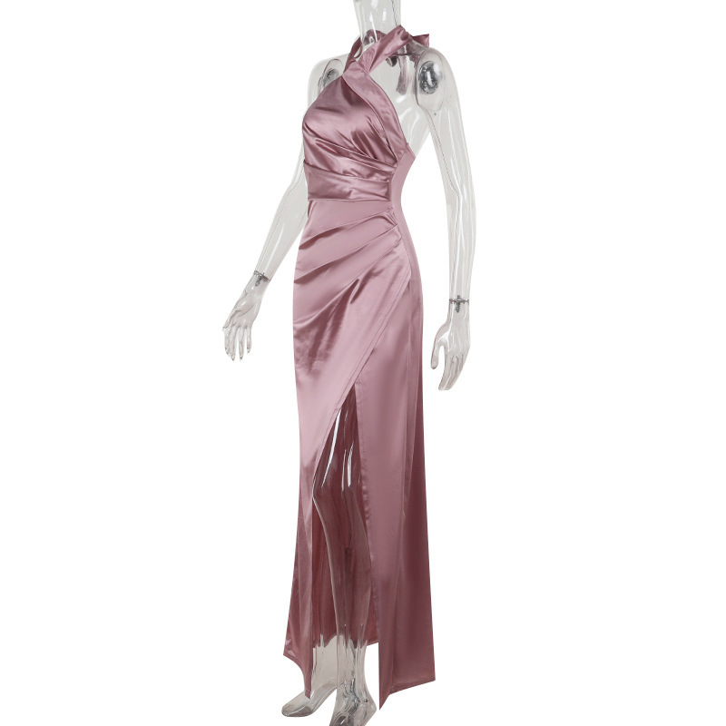 Halter Bodycon High-Waist Split Dress