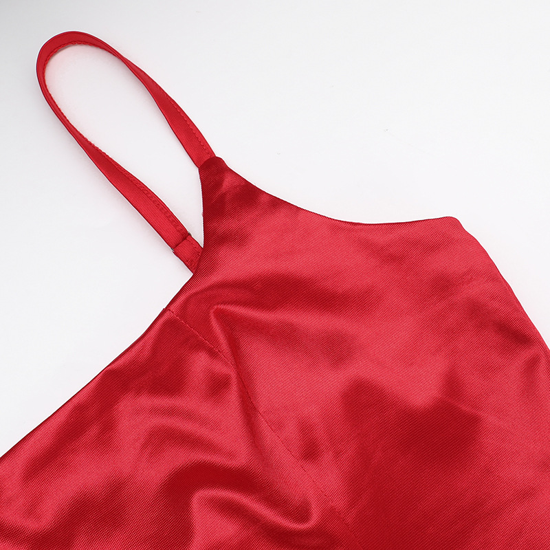 One-Shoulder Sleeveless Flounced Hem Polyester Spandex Dress