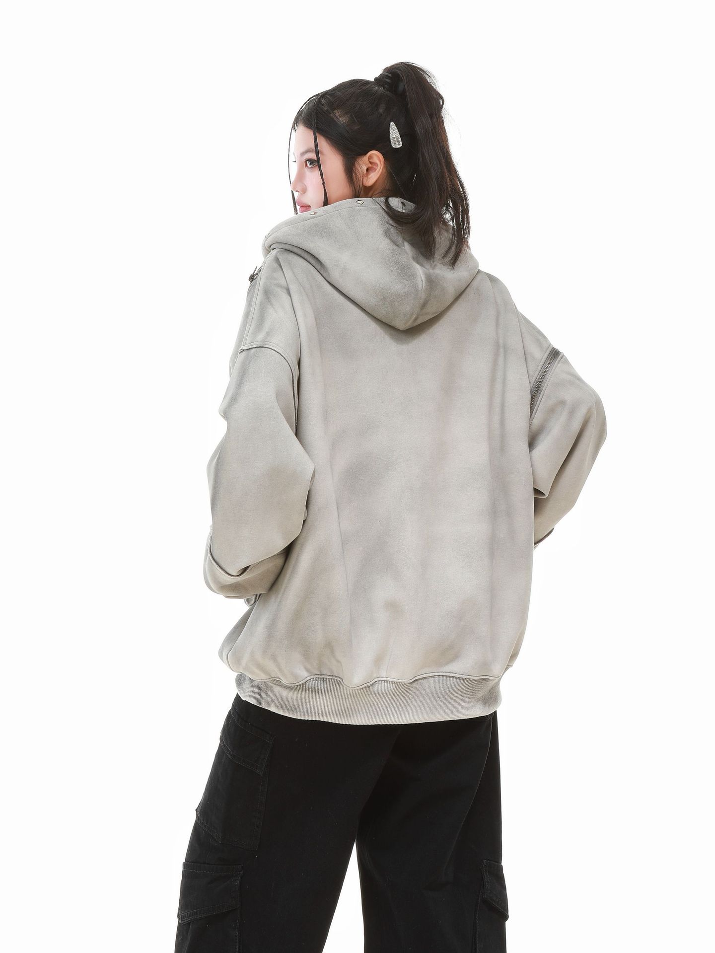 American Vintage Loose Fit Zipper Front Hoodie