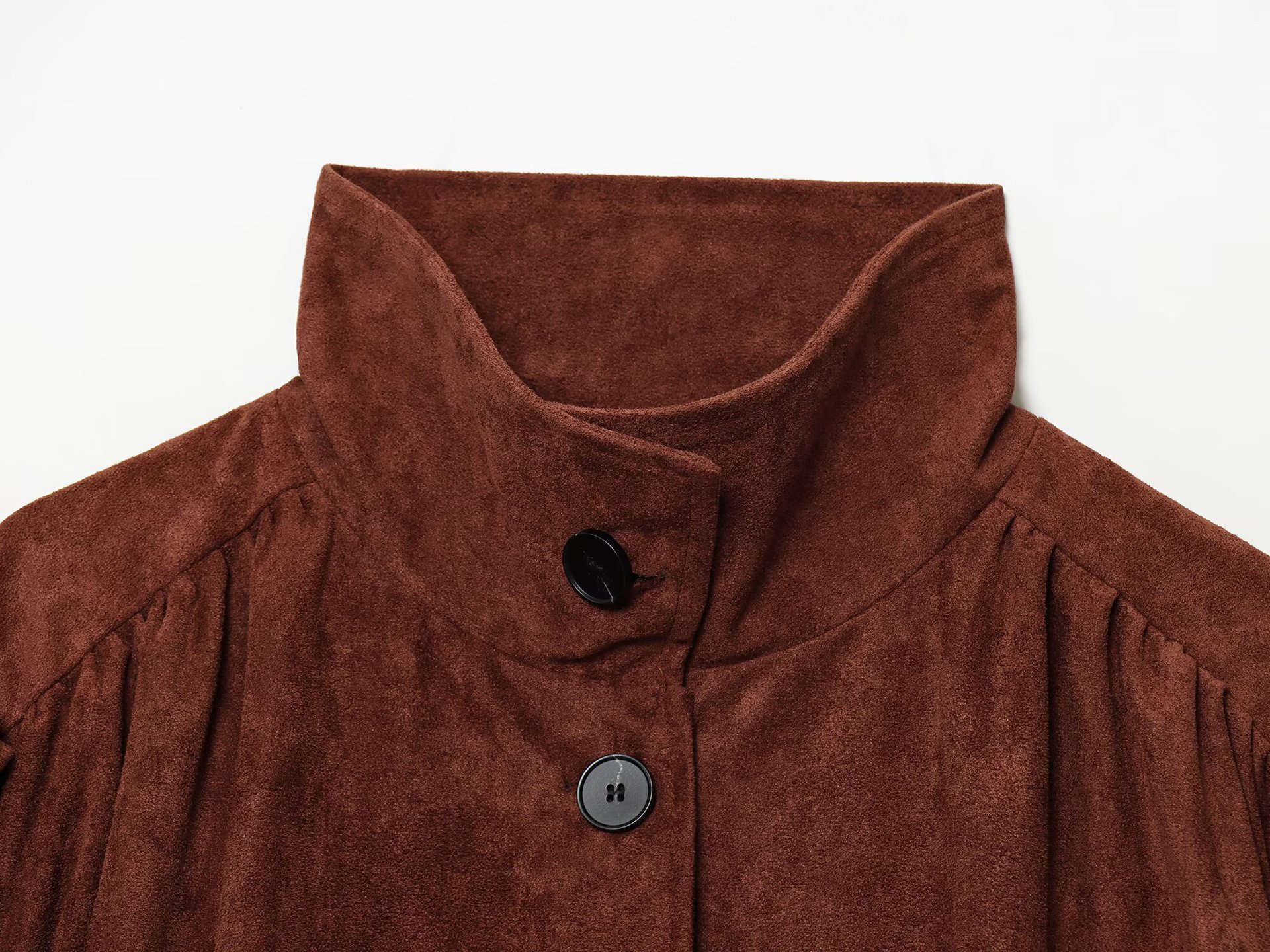 Suede textured pleated outerwear
