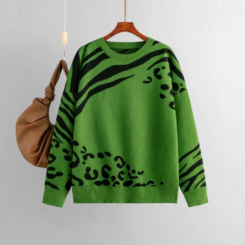 Woman's Animal Print Viscose Sweater