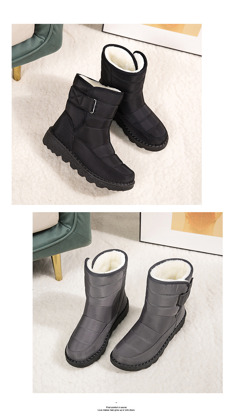 Winter New Snow Boots Women's High Top Waterproof Cotton Shoes Casual Short Tube Plush Plus Large Cotton Boots 43 Amazon