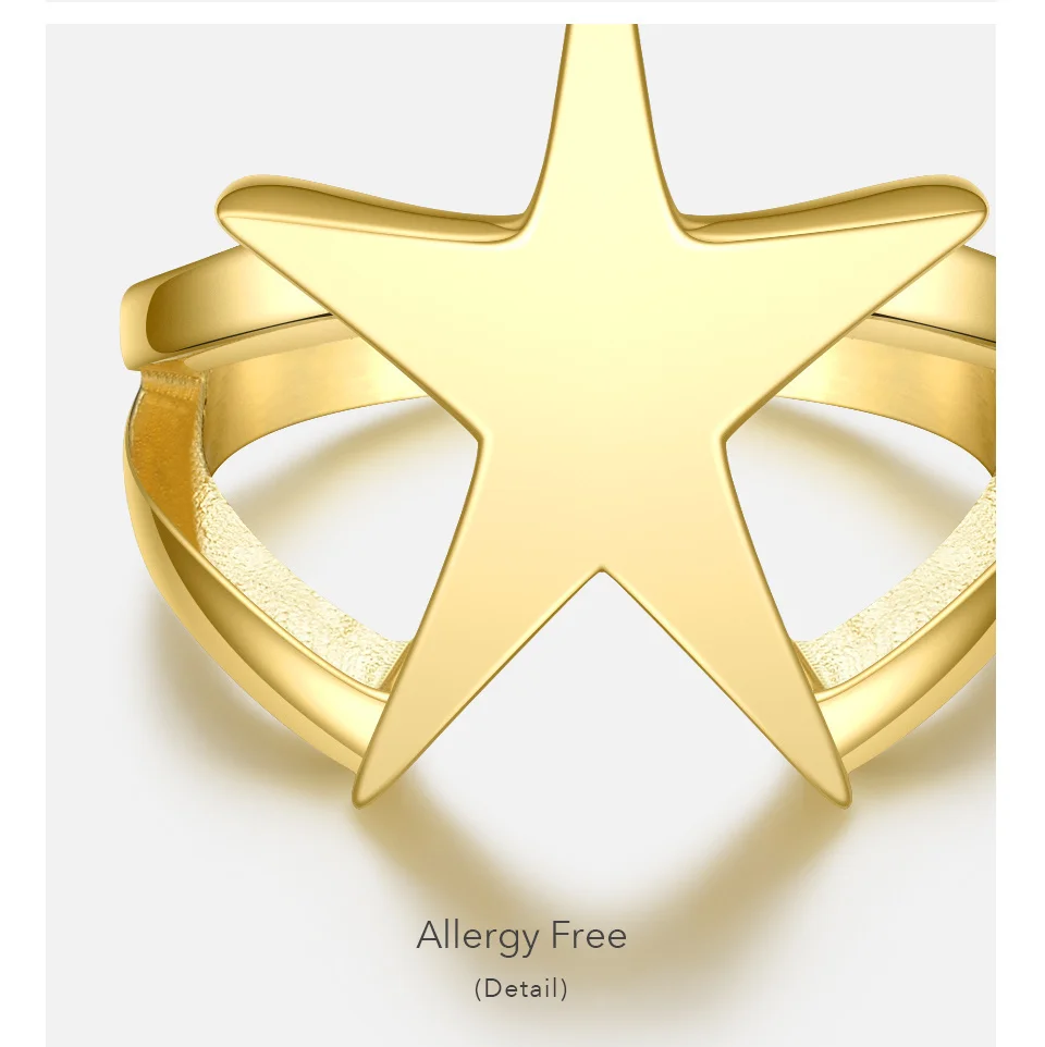 Star Rings For Women Trendy Stainless Steel Geometric Ring Personality Fashion Jewelry