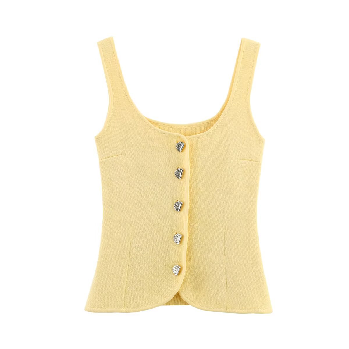 Ladies' Solid Knit Front-Closure Vest
