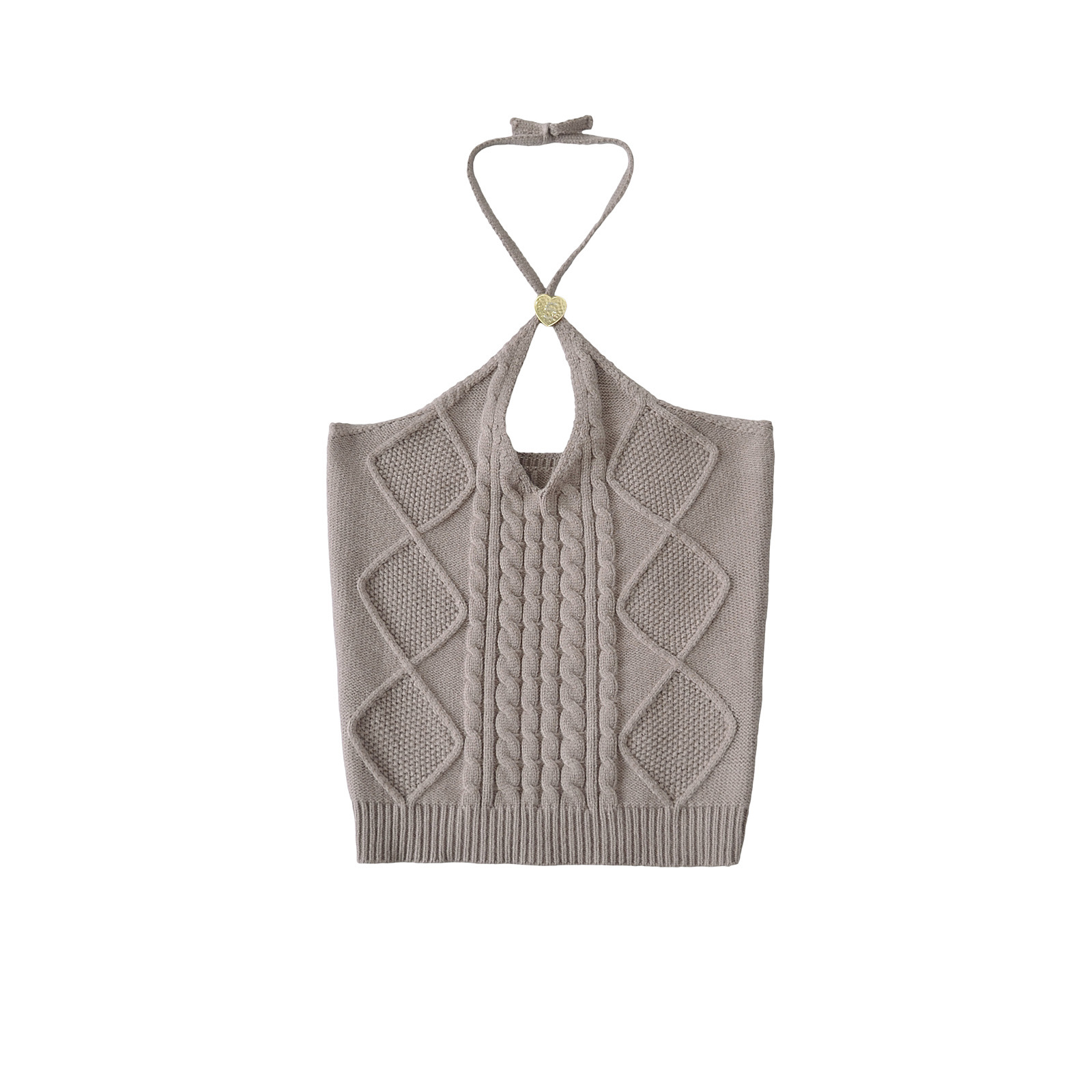 Hollow-out Knit Halter Strapless Camisole