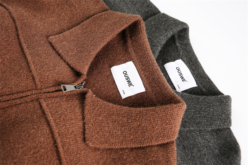 Japanese Workwear Plain Oversized Cardigan Notched Collar