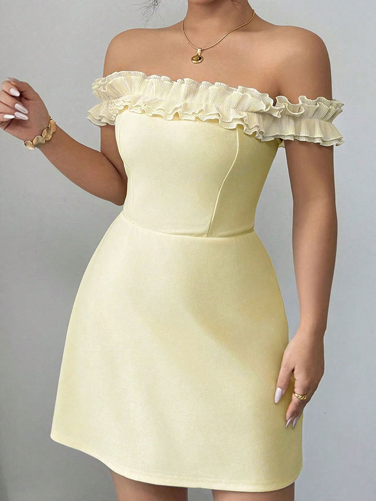 Asymmetrical Two-Tier Frill Sleeveless Mid-Calf Dress