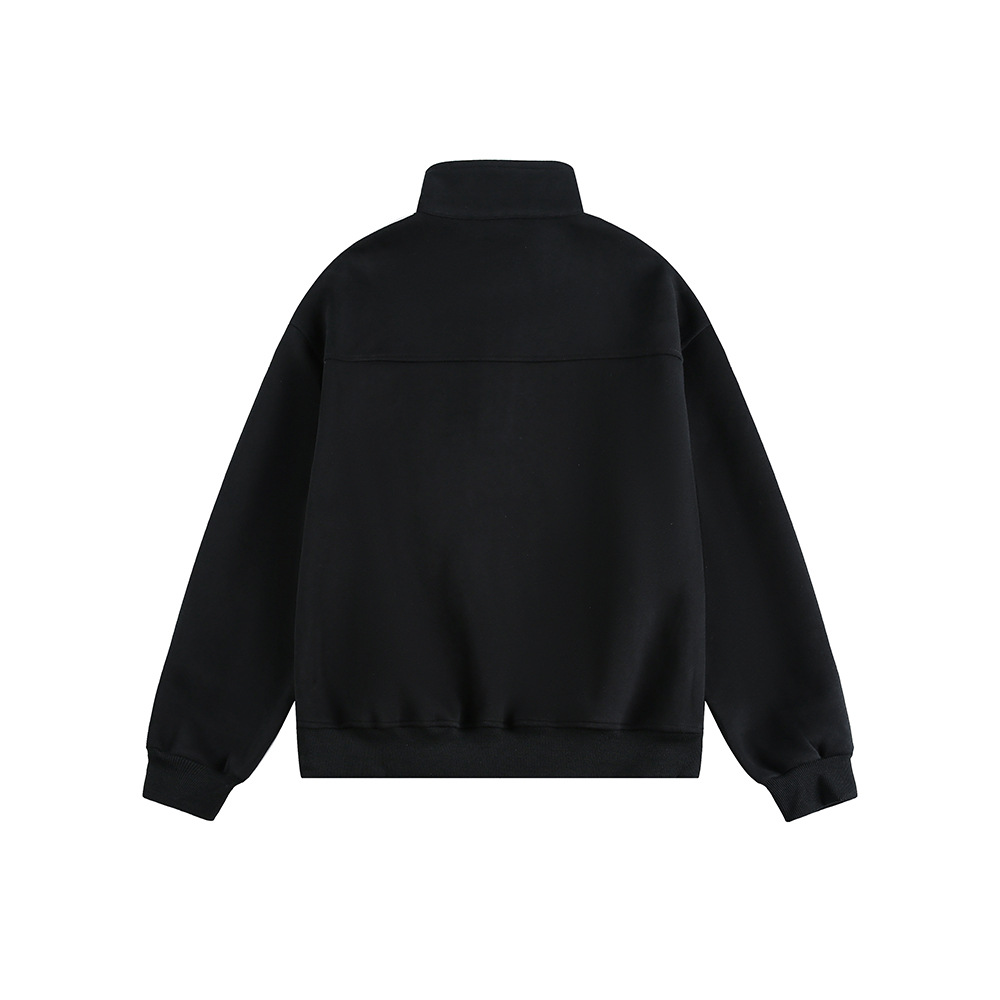 American Trend Partial Zipper Long Sleeve Sweatshirt