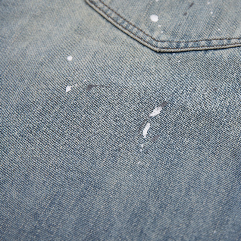 Splatter Paint Graffiti Loose Casual Washed Distressed Jeans