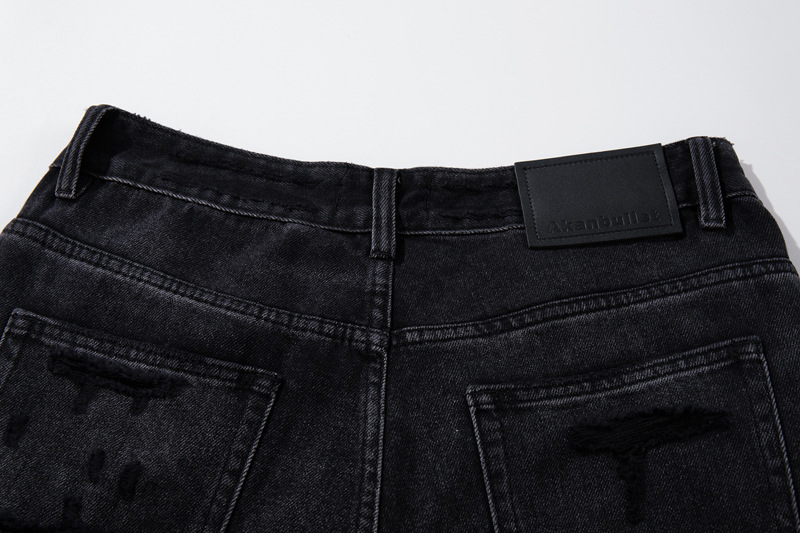 Denim Pants Loose Wide Leg Men High Street Post-Apocalyptic Style Ripped Design Plus Size Trendy Brand Original Dark Hip Hop Straight Leg Pants