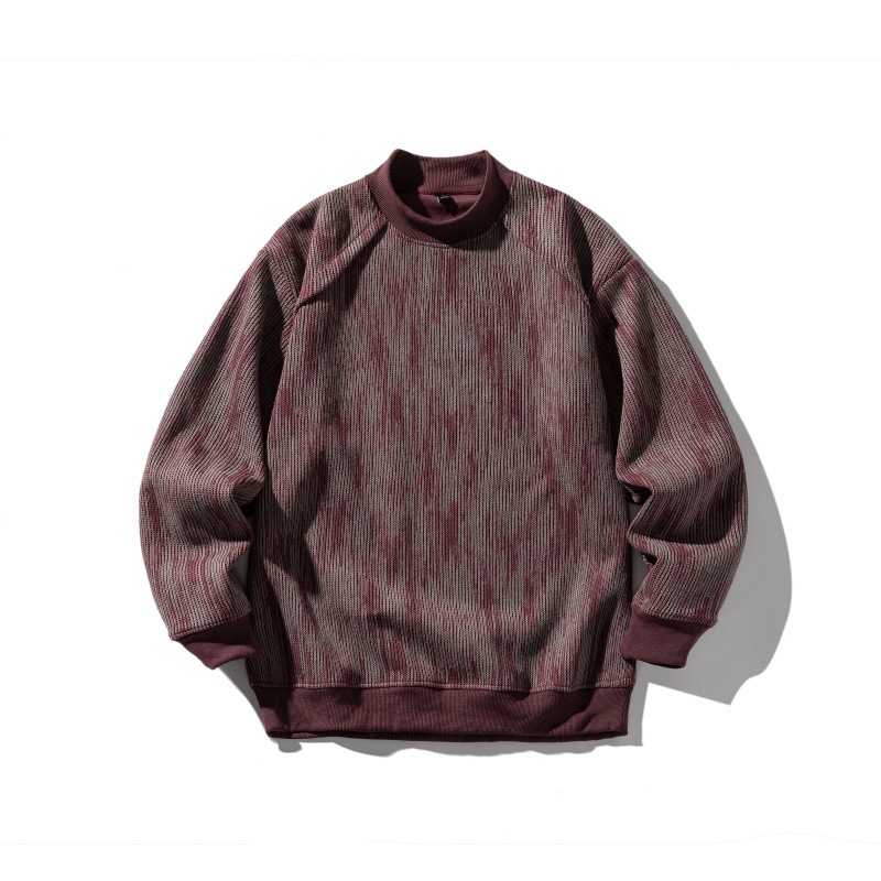 Mens Oversized Ombre Paneled Stand Collar Sweatshirt
